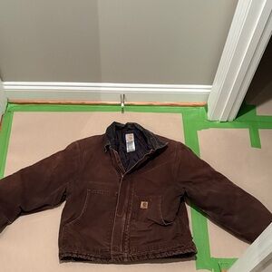 Vintage Carhartt J22 DKB Arctic Quilt Lined Jacket Mens Large Dark Brown
